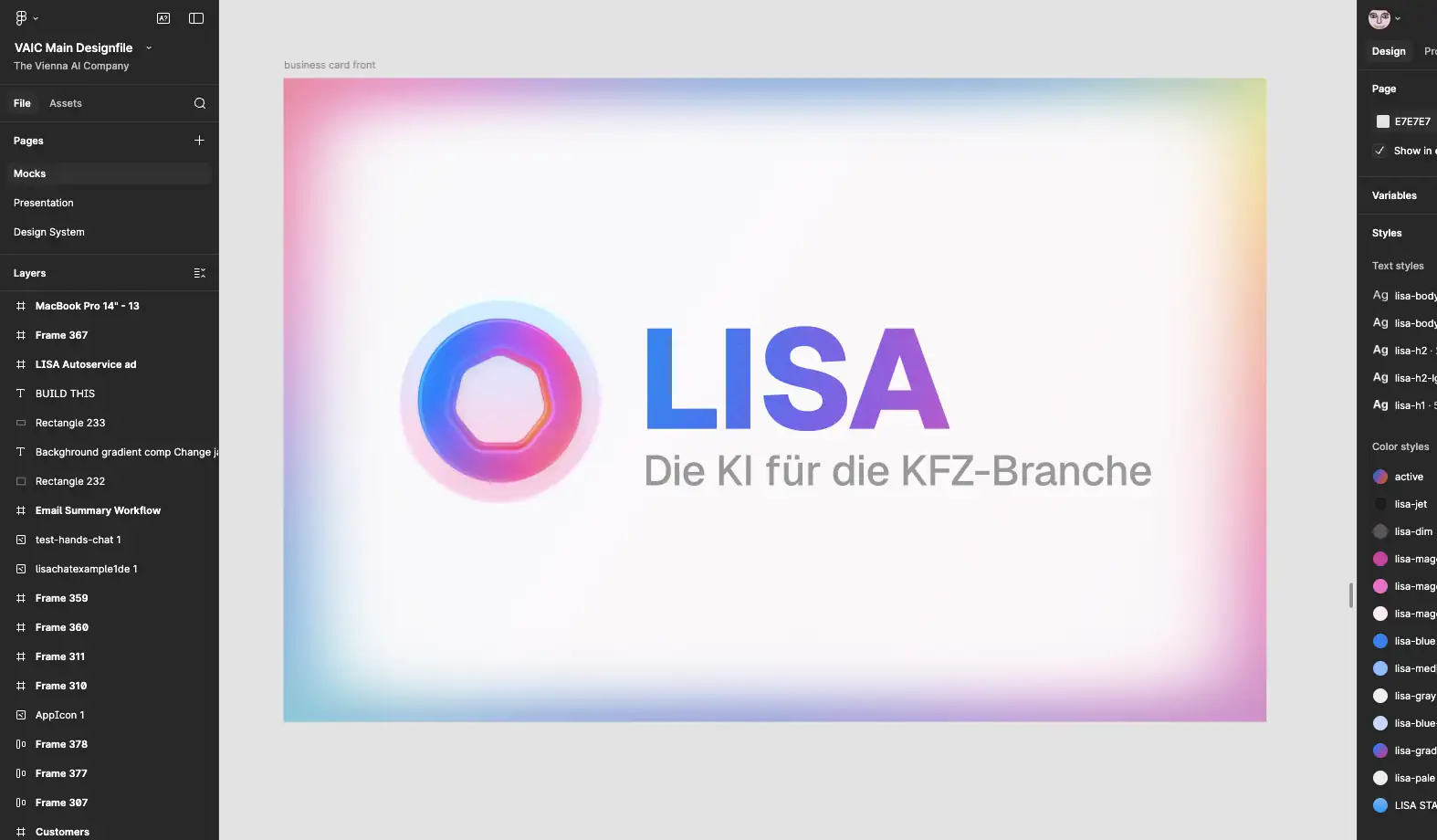 LISA Branding-Übersicht
